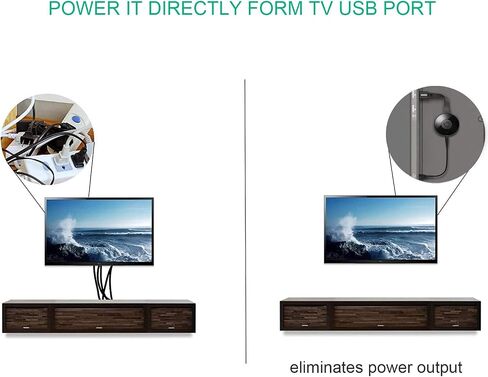 سلك طاقة USB متوافق مع Roku Chromecast TV Streaming Stick - كابل شاحن، قصير مجدول 11 بوصة، عبوتان in Saudi Arabia