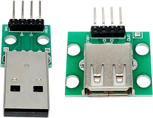 10pcs USB2.0 Male and Female to DIP Converter Board with 4 Pin 2.54mm Pitch Adapter for DIY USB Power Supply Breadboard Design（5male and 5female） in Kuwait
