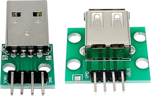 10pcs USB2.0 Male and Female to DIP Converter Board with 4 Pin 2.54mm Pitch Adapter for DIY USB Power Supply Breadboard Design（5male and 5female） in Kuwait