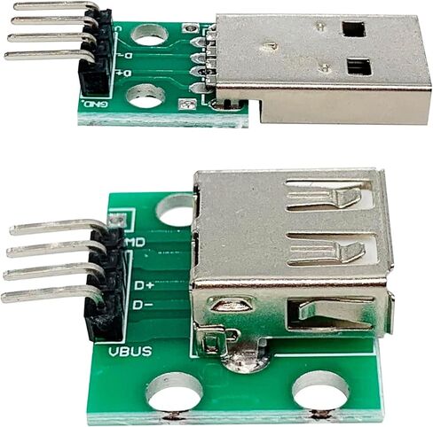 10pcs USB2.0 Male and Female to DIP Converter Board with 4 Pin 2.54mm Pitch Adapter for DIY USB Power Supply Breadboard Design（5male and 5female） in Kuwait