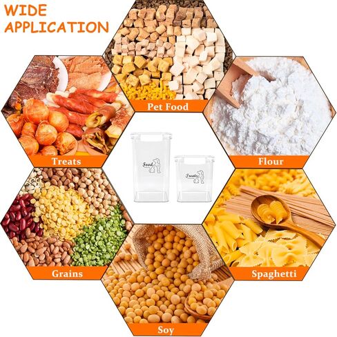 حاوية تخزين طعام الكلاب الأليفة مكونة من قطعتين|4 أرطال + 5 أرطال مجموعة حاويات طعام الكلاب|صندوق طعام شفاف للكلاب مع غطاء مزلاج|تخزين طعام القطط والكلاب|مثالية لخزانة المؤن - بلاستيك خالٍ من مادة BPA in Kuwait