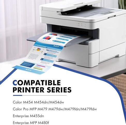 414X خراطيش حبر 4 عبوات عالية الإنتاجية MFP M479fdw بديلة متوافقة لـ HP 414X 414A لحبر الطابعة HP Color Laserjet Pro MFP M479fdw M454dw M479fdn M454dn M479dw (أسود سماوي أصفر أرجواني) in Kuwait