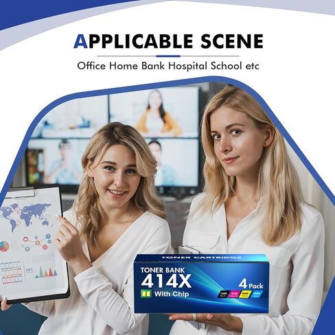 414X خراطيش حبر 4 عبوات عالية الإنتاجية MFP M479fdw بديلة متوافقة لـ HP 414X 414A لحبر الطابعة HP Color Laserjet Pro MFP M479fdw M454dw M479fdn M454dn M479dw (أسود سماوي أصفر أرجواني) in Kuwait