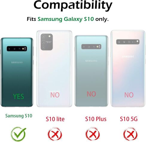 حافظة Dexnor متوافقة مع هاتف Samsung Galaxy S10 مقاس 6.1 بوصة، حماية شديدة التحمل وغطاء خلفي صلب واقٍ مضاد للصدمات أرجواني وردي in Saudi Arabia