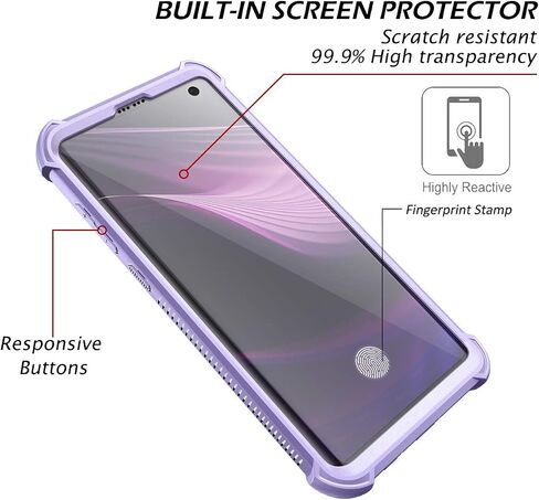 حافظة Dexnor متوافقة مع هاتف Samsung Galaxy S10 مقاس 6.1 بوصة، حماية شديدة التحمل وغطاء خلفي صلب واقٍ مضاد للصدمات أرجواني وردي in Saudi Arabia