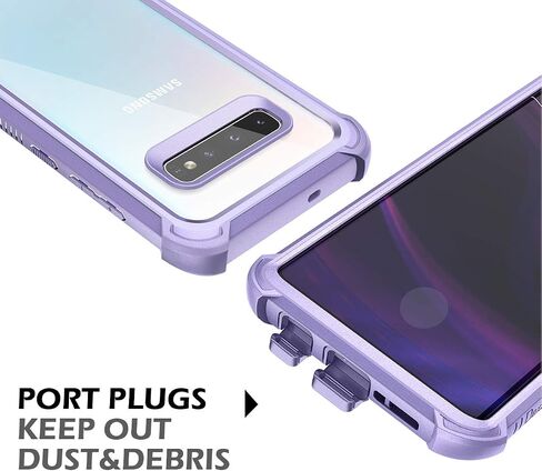 حافظة Dexnor متوافقة مع هاتف Samsung Galaxy S10 مقاس 6.1 بوصة، حماية شديدة التحمل وغطاء خلفي صلب واقٍ مضاد للصدمات أرجواني وردي in Saudi Arabia
