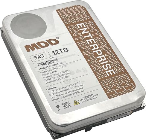 MDD MAXDIGITALDATA 12 تيرابايت 7200 دورة في الدقيقة 256 ميجابايت كاش SAS 12.0 جيجابايت/ثانية 3.5 بوصة محرك الأقراص الصلبة الداخلي للمؤسسات (MDD12TSAS25672E) - [ليس محرك أقراص SATA HDD] (متجدد) in Saudi Arabia