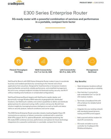 1-yr NetCloud Enterprise Branch Essentials Plan and E300 Router with WiFi (150 Mbps Modem) in Kuwait