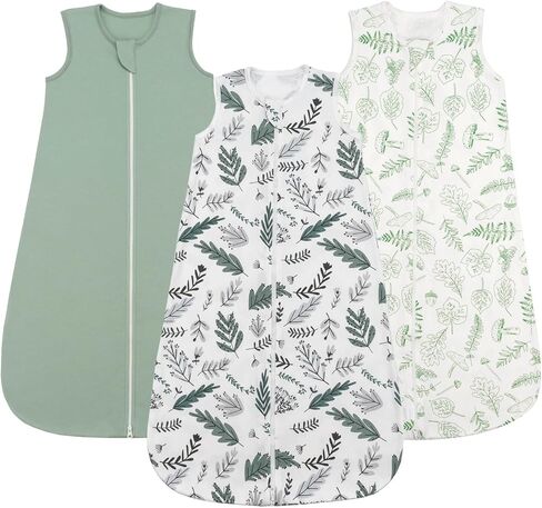 Baby Sleep Sack 2 Pack, 0.5 TOG 100% Cotton Wearable Blanket Baby, Sleeveless Sleep Sacks 0-6 Months, Elephants & Stars in Kuwait