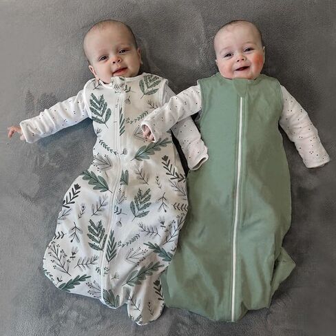 Baby Sleep Sack 2 Pack, 0.5 TOG 100% Cotton Wearable Blanket Baby, Sleeveless Sleep Sacks 0-6 Months, Elephants & Stars in Kuwait