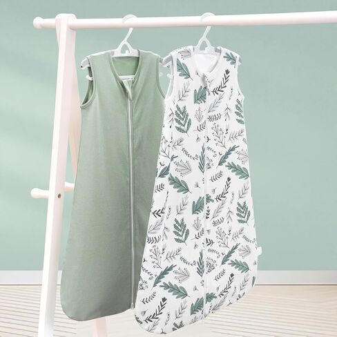 Baby Sleep Sack 2 Pack, 0.5 TOG 100% Cotton Wearable Blanket Baby, Sleeveless Sleep Sacks 0-6 Months, Elephants & Stars in Kuwait