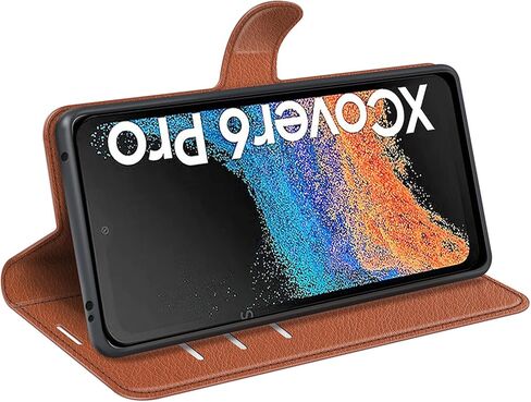 Flip Case for XCover 6 Pro Samsung Galaxy XCover6 Pro G736 2022 Wallet PU Leather Magnetic Protective Cellphone Case Folio Book Cover with Stand (Brown) in Saudi Arabia