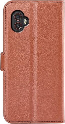 Flip Case for XCover 6 Pro Samsung Galaxy XCover6 Pro G736 2022 Wallet PU Leather Magnetic Protective Cellphone Case Folio Book Cover with Stand (Brown) in Saudi Arabia