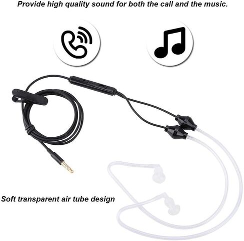 Ciglow in-Ear Headphones, 3.5mm Anti-Radiation Air Acoustic Tube Earpiece Earphone with Microphone for Mobile Phone, Tablet, MP3, MP4, etc.(Black) in Saudi Arabia