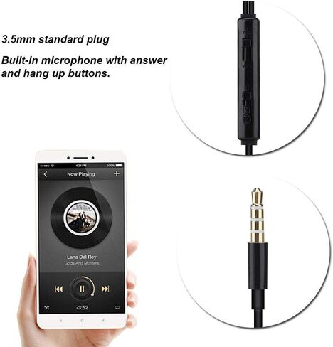 Ciglow in-Ear Headphones, 3.5mm Anti-Radiation Air Acoustic Tube Earpiece Earphone with Microphone for Mobile Phone, Tablet, MP3, MP4, etc.(Black) in Saudi Arabia