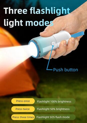 مصابيح يدوية LED - مصابيح التخييم الصغيرة القابلة لإعادة الشحن مع 5 أوضاع، قوية ومشرقة للاستخدام في الهواء الطلق وانقطاع التيار الكهربائي، والمشي لمسافات طويلة، والإعصار، والطوارئ، والمنزل in Kuwait