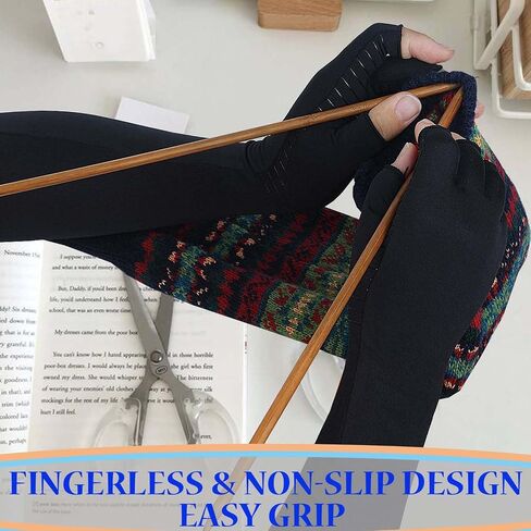 Long Arthritis Compression Gloves for Women Men, Copper Gloves for Joint Pain Relief, Swelling, RSI, Fingerless Carpal Tunnel Glove for Work, Computer Typing, Support Hands, Wrist and Arms (Medium) in Saudi Arabia