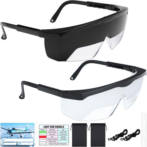 2 Pcs Aviation Flight Training Glasses View Limiting Goggles for Instrument Training Aviation View Limiting Device with Frosted Adjustable Polycarbonate Frames, Tag with Light Gun Signals in Saudi Arabia
