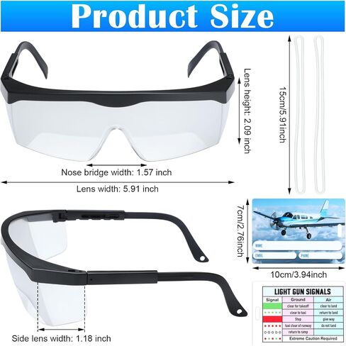 2 Pcs Aviation Flight Training Glasses View Limiting Goggles for Instrument Training Aviation View Limiting Device with Frosted Adjustable Polycarbonate Frames, Tag with Light Gun Signals in Saudi Arabia
