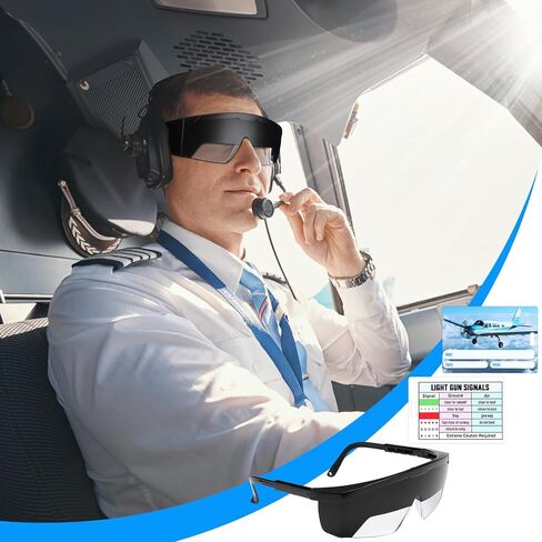 2 Pcs Aviation Flight Training Glasses View Limiting Goggles for Instrument Training Aviation View Limiting Device with Frosted Adjustable Polycarbonate Frames, Tag with Light Gun Signals in Saudi Arabia