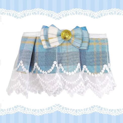 Dog Cat Bandana, Cute Bowtie Cat Dog Collar, Soft Adjustable Bandana for Small Cat and Dog, Birthday Scarf for Pet Puppy Kitten, Cat Dog Lace Bib Scarf, Pets Bandana Accessories (Blue) in Kuwait