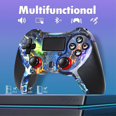 وحدة تحكم لاسلكية TERIOS لأجهزة PS4/PS4 Pro/PS4 Slim، (بدون انجراف) وحدة تحكم ألعاب احترافية مع عصا تحكم بتأثير القاعة/مكبر صوت مدمج/قابلة للبرمجة/وظيفة توربو/اهتزاز مزدوج محسّن (إصدار ترقية) in Saudi Arabia