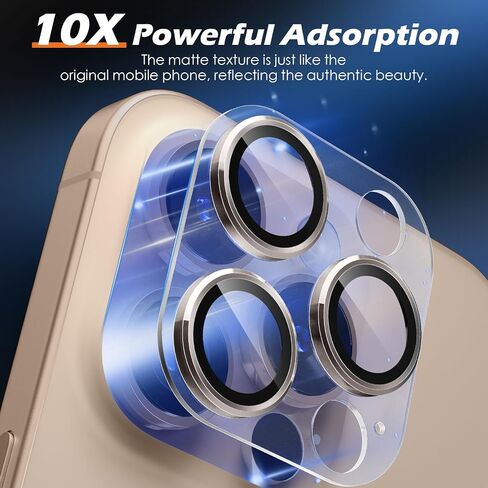 imluckies Camera Lens Protector for iPhone 16 Pro/iPhone 16 Pro Max, AR AF Tempered Glass, HD Clear, Anti-Scratch, Strong Adhesion, Full Cover, Transparent Matte, 2024 Gold in Saudi Arabia