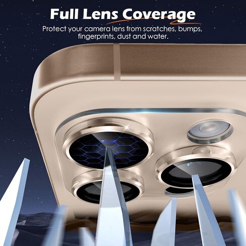 imluckies Camera Lens Protector for iPhone 16 Pro/iPhone 16 Pro Max, AR AF Tempered Glass, HD Clear, Anti-Scratch, Strong Adhesion, Full Cover, Transparent Matte, 2024 Gold in Saudi Arabia