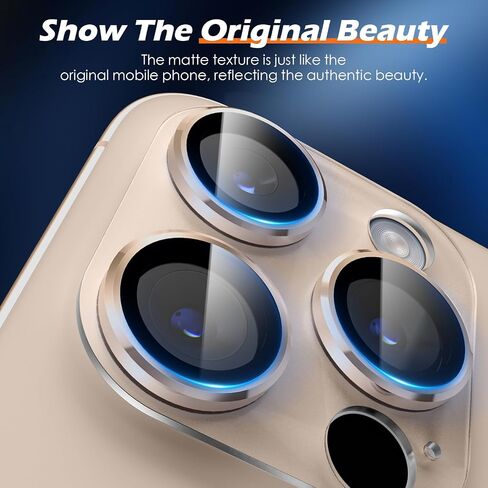 imluckies Camera Lens Protector for iPhone 16 Pro/iPhone 16 Pro Max, AR AF Tempered Glass, HD Clear, Anti-Scratch, Strong Adhesion, Full Cover, Transparent Matte, 2024 Gold in Saudi Arabia