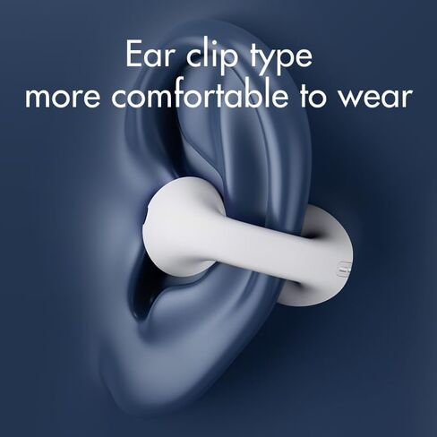 Open Ear Clip Headphones, Wireless Earbuds Bluetooth 5.3 Sports Earphones Built-in Mic with Ear Hooks, 36H Playtime Charging Case IP7 Waterproof Fitness Ear Buds for Running (White) in Saudi Arabia