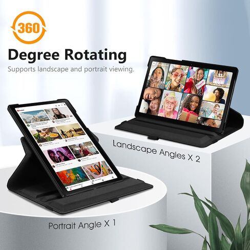 Fintie Rotating Case for Samsung Galaxy Tab A8 10.5 Inch 2022 Model (SM-X200/X205/X207), 360 Degree Swiveling Stand Protective Cover with Auto Sleep/Wake, Black in Saudi Arabia