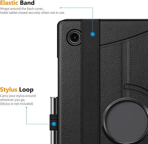 Fintie Rotating Case for Samsung Galaxy Tab A8 10.5 Inch 2022 Model (SM-X200/X205/X207), 360 Degree Swiveling Stand Protective Cover with Auto Sleep/Wake, Black in Saudi Arabia