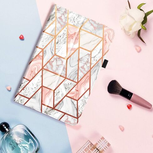 حافظة Fingic Galaxy Tab A 10.1 2019 T510/T515/T517 من جلد البولي يوريثان بتصميم رخامي فائق النحافة بحامل قابل للطي لهاتف Samsung Galaxy Tab A 10.1 بوصة 2019 تابلت SM-T510 SM-T515 SM-T517، ذهبي وردي in Kuwait