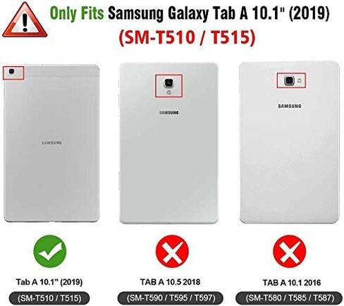 حافظة Fingic Galaxy Tab A 10.1 2019 T510/T515/T517 من جلد البولي يوريثان بتصميم رخامي فائق النحافة بحامل قابل للطي لهاتف Samsung Galaxy Tab A 10.1 بوصة 2019 تابلت SM-T510 SM-T515 SM-T517، ذهبي وردي in Kuwait