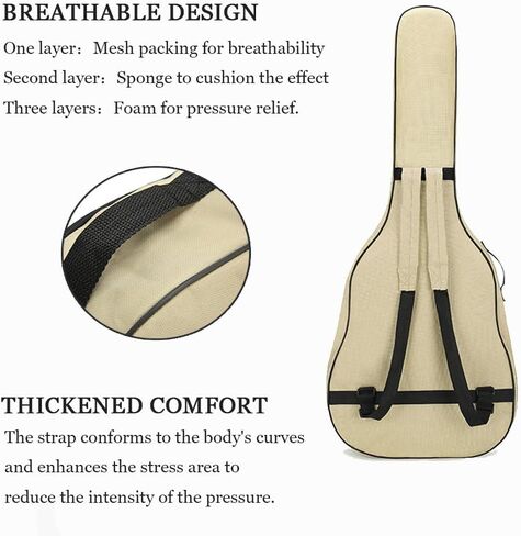 حقيبة جيتار Gvince، حقيبة جيتار كهربائية مقاس 40/41 بوصة، متعددة الألوان مقاومة للماء 600D من قماش أكسفورد مع حزام كتف مزدوج قابل للتعديل (أزرق، 40/41 بوصة) in Kuwait
