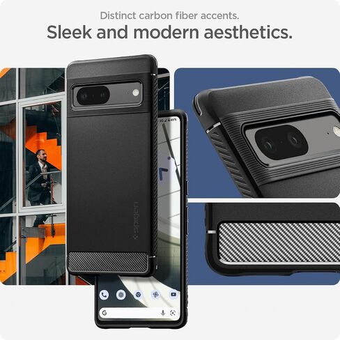Spigen Rugged Armor Case Compatible with Google Pixel 7 - Matte Black in Saudi Arabia
