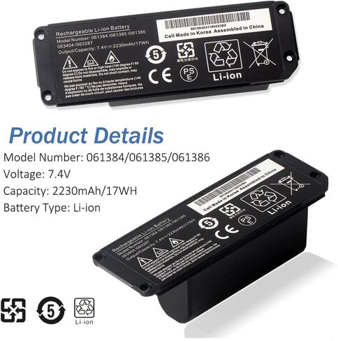 061384 063404 061385 061386 063287 بطارية بديلة لـ Bose Mini 1/Bose Mini One Series 7.4V/17Wh 2330MmAh in Kuwait