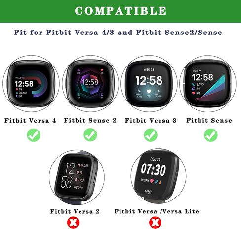 حزام من الجلد من الدانتيل الناعم متوافق مع Fit bit Versa 4/ Versa 3 / Sense 2 / Sense Bands للنساء والرجال، حزام بديل ذكي رياضي نحيف مسامي لساعة Fit bit Versa 4 الذكية in Saudi Arabia