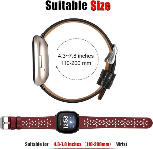 حزام من الجلد من الدانتيل الناعم متوافق مع Fit bit Versa 4/ Versa 3 / Sense 2 / Sense Bands للنساء والرجال، حزام بديل ذكي رياضي نحيف مسامي لساعة Fit bit Versa 4 الذكية in Saudi Arabia