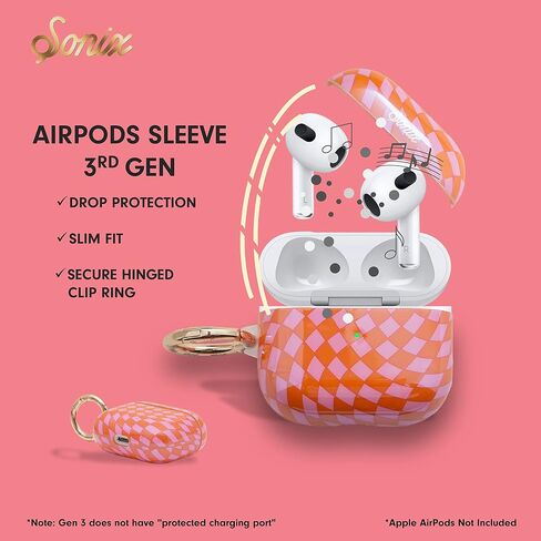 Sonix Case for Airpods Gen 3 - Checkmate - Pink/Orange in Saudi Arabia