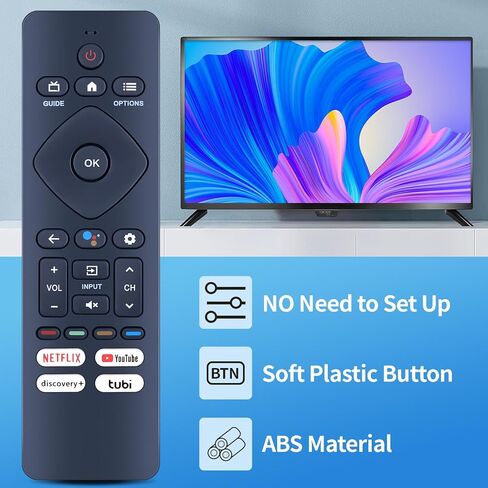 URMT26CND002 Replace Remote Control fit for Philips Google TV 50PUL7672/F7 50PUL7552/F7 643PUL7652/F7 65PUL7552 75PUL7552/F7 5PUL7552/F7 43PUL7672/F7 65PUL7672/F7 55PUL7672/F7 （No Voice Function） in Saudi Arabia