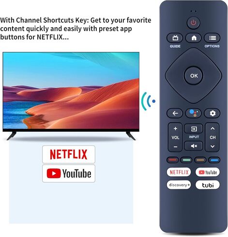URMT26CND002 Replace Remote Control fit for Philips Google TV 50PUL7672/F7 50PUL7552/F7 643PUL7652/F7 65PUL7552 75PUL7552/F7 5PUL7552/F7 43PUL7672/F7 65PUL7672/F7 55PUL7672/F7 （No Voice Function） in Saudi Arabia
