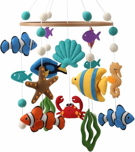 Woodland Mobile for Crib - A Gender Neutral Woodland Crib Mobile with Stars Trees Clouds and Animals for a Forest or Hunting Theme in Saudi Arabia