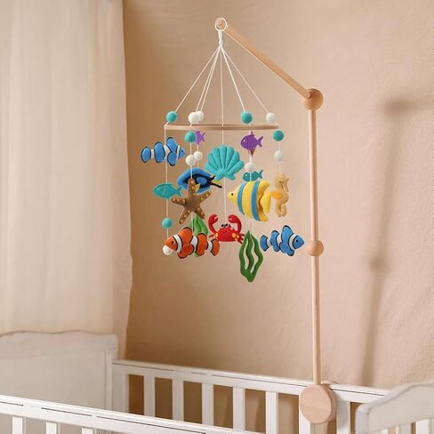 Woodland Mobile for Crib - A Gender Neutral Woodland Crib Mobile with Stars Trees Clouds and Animals for a Forest or Hunting Theme in Saudi Arabia