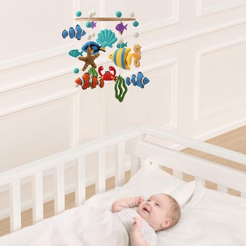 Woodland Mobile for Crib - A Gender Neutral Woodland Crib Mobile with Stars Trees Clouds and Animals for a Forest or Hunting Theme in Saudi Arabia