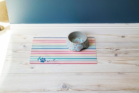 Abode Homeewares Love Stripes Pet Placemat, 11.5"x19" in Saudi Arabia