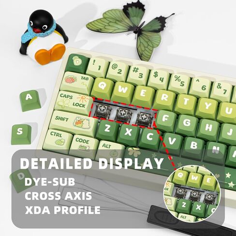 GEKUCAP Custom Keycaps, 143 Keys Milk Rabbit Keycaps, PBT Cherry Profile Keycaps, Dye Sublimation Blue and White Keycaps Full Set Fit for Any Cherry Mx Switches Gaming Mechanical Keyboard in Kuwait