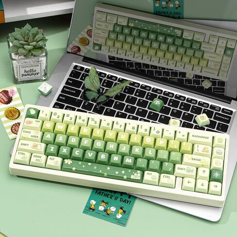 GEKUCAP Custom Keycaps, 143 Keys Milk Rabbit Keycaps, PBT Cherry Profile Keycaps, Dye Sublimation Blue and White Keycaps Full Set Fit for Any Cherry Mx Switches Gaming Mechanical Keyboard in Kuwait
