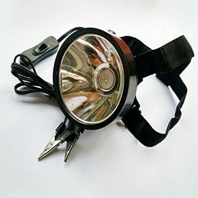 10W 6V Led Outdoor Headlamp Hunting Fishing External Power Dc Clip Power Headlight Glare (Warm White)