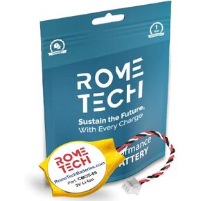 Rome Tech CMOS Battery for Dell Inspiron 1420 / Dell Inspiron 1520 / Dell Inspiron 1521 / Dell Inspiron 1720 / Dell Inspiron 1721 - Laptop Backup BIOS RTC 3V CR2032 Battery with 3 Wire Cable